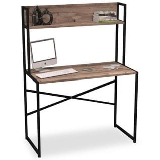 Bureau Avec Étagère Design "mazé" 140cm Chêne