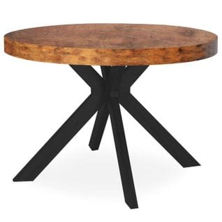 Table Ronde Extensible "zefane" 110-260cm Noir et Noyer