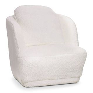 Fauteuil Tissu "peau De Mouton" 77cm Crème