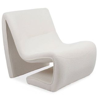 Fauteuil Design Bouclette "fritz" 93cm Blanc