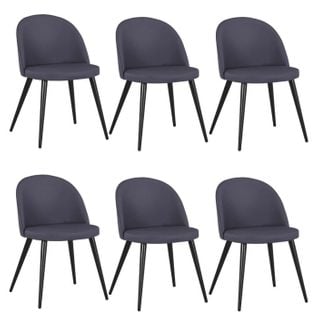 Lot De 6 Chaises Scandinaves "morro" 78cm Gris