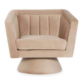 Fauteuil Design Velours "victor" 91cm Taupe