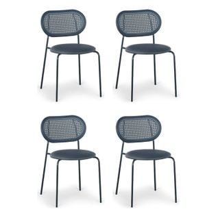 Lot De 4 Chaises Empilables "kane" 84cm Gris