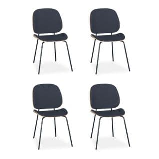 Lot De 4 Chaises Design "alain" 81cm Noir