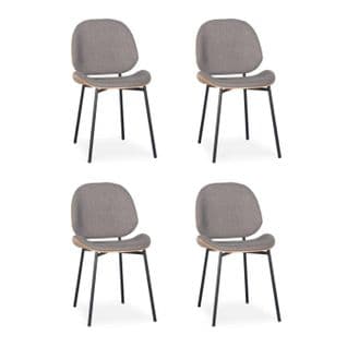 Lot De 4 Chaises Design Bouclette "vincent" 80cm Gris