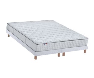 Ensemble Matelas Ressorts Cosmos + Sommier 2x90x200 Sommier Blanc