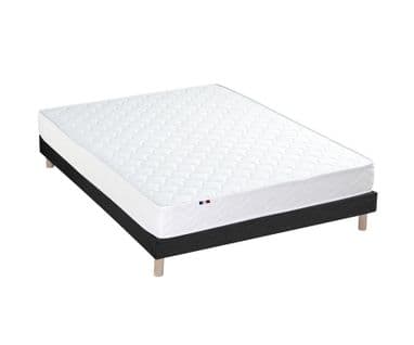 Ensemble Matelas Mousse Reversible Stratus + Sommier 140x190 Sommier Noir