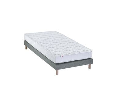 Ensemble Matelas Mousse Accueil Memoire De Forme Mam Azur + Sommier 90x190 Sommier Gris Chine