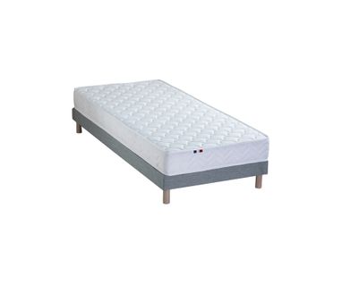 Ensemble Matelas Ressorts Fermes Biconiques Spectre + Sommier 90x190 Sommier Gris Chine