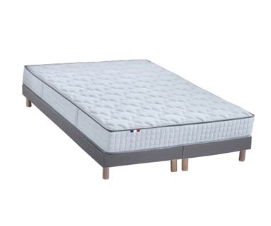 Ensemble Matelas Ressorts Cosmos + Sommier 2x90x200 Sommier Gris Chine