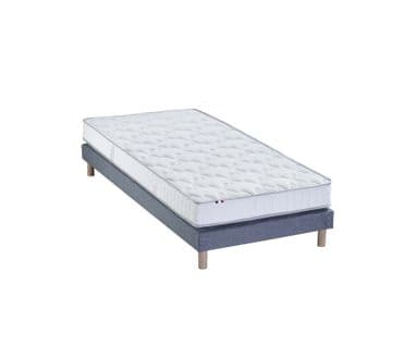 Ensemble Matelas Latex 5 Zones Originel + Sommier 80x200 Bleu Denim