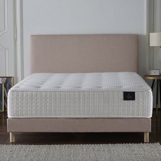 Ensemble Helios Tête De Lit Matelas Ressorts Ensaches Memoire De Forme Latex Rose Poudre 160x200cm