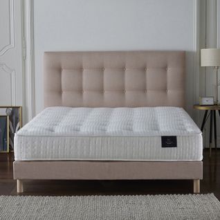 Ensemble Nova Tête De Lit Matelas Ressorts Ensaches Memoire De Forme Rose Poudre 160x200cm