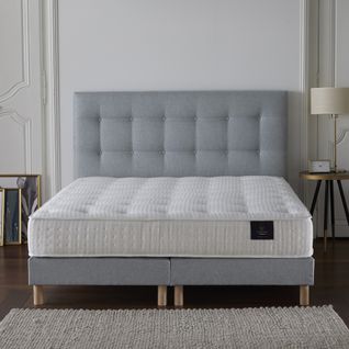 Ensemble Pulsar Tête De Lit Matelas Ressorts Ensaches Memoire De Forme Bleu Ciel 180x200cm