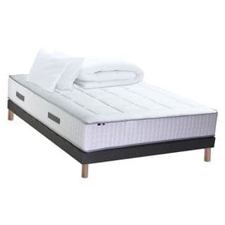 Pack Matelas Ressort 7 Zones + Memoire De Forme + Sommier + Couette + Oreillers Bellagio 140x190cm