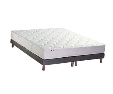 Ensemble Matelas Ressorts Astre + Sommier 2x80x200cm Gris Chine