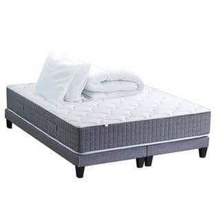 Ensemble Matelas Ressort 7 Zones H30cm + Sommiers + Couette + Oreillers Max 2x80 X 200 Cm