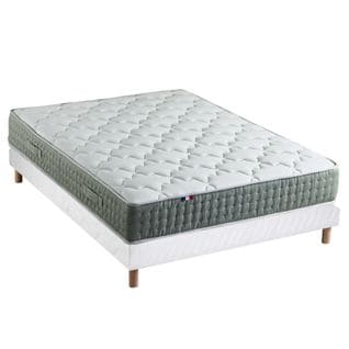 Ensemble + Matelas Ressort 7 Zones Face Hiver/eté Différente Hygge 140 X 190 Cm Blanc