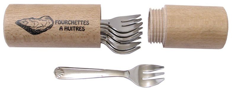 Set De 6 Fourchettes À Huîtres Avec Fourreau