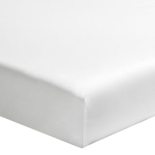 Drap Housse Uni En Percale De Coton Blanc 140x200