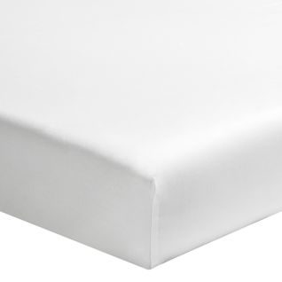 Drap Housse Uni En Percale De Coton Blanc 180x220