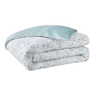 Parure De Lit En Percale De Coton Bleu 240x220