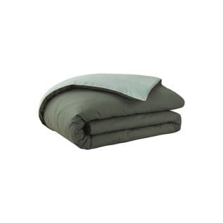 Housse De Couette Bicolore En Coton Vert 200x200