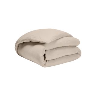 Housse De Couette En Gaze De Coton Beige 260x240