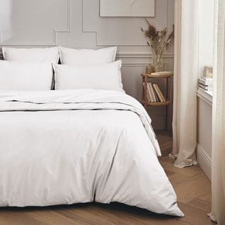 Drap Plat En Percale De Coton Blanc 240x300