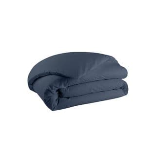 Parure De Lit En Percale De Coton Bleu Nuit 140x200