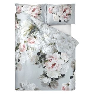 Housse De Couette Imprimée En Satin De Coton Gris