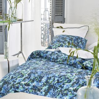 Housse De Couette En Percale De Coton Bleu 240x220