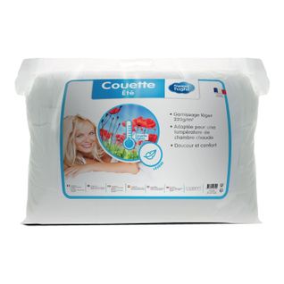 Couette Été 220g/m² - 140x200 Cm - Fine Et Légère - Confort - Lavable - Enveloppe 100% Microfibre