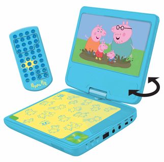 Lecteur Dvd Portable Avec Écran Rotatif 7"et Port USB, Écouteurs Peppa Pig