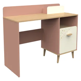 Bureau 1 porte et 2 niches SUZIE Rose et créme