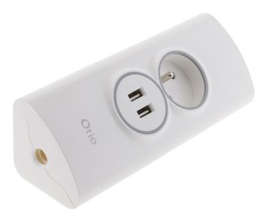 Multiprise D'angle 2p 16a + 2 Usb À Câbler - Otio