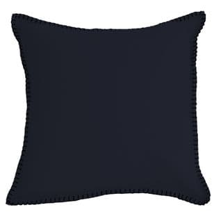 Coussin Coton Et Bourdon Noir - 40x40 Cm - Bleu Marine