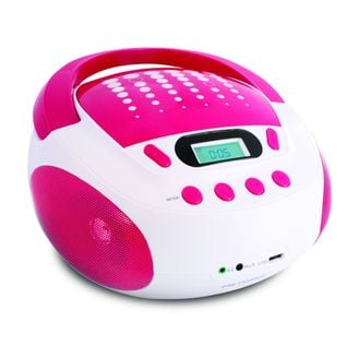 Lecteur Cd Mp3 Pop Pink Avec Port USB - Blanc Et Rose