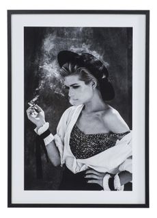 Image 50x70 cm FEMME CIGARETTE Noir