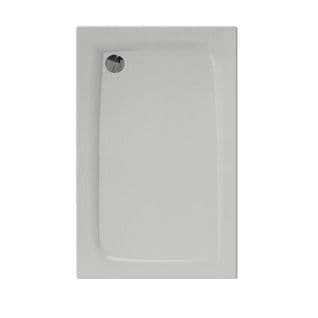 Receveur De Douche Extra-plat Texture Effet Pierre Mooneo Rectangle 140 X 90 Cm Blanc