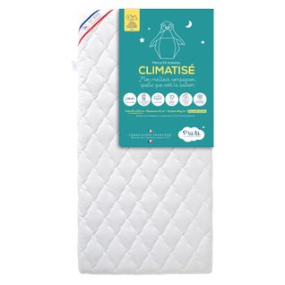 Matelas Bébé Climatisé 70x140 Cm - 1 Face Été / 1 Face Hiver - Anti Acarien - Déhoussable - Oekotex®