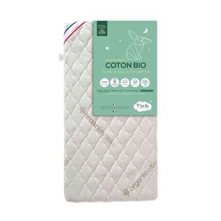 Matelas bébé Déhoussable Coton Bio, 12cm Soutien Ferme 60x120 - Enfant - Accueil Confortable