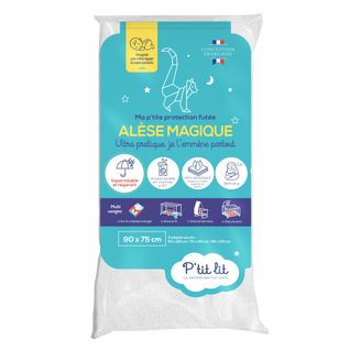 P'tit Lit - Alèse Bébé Imperméable Ultra Absorbante - Protège Matelas Silencieux - Lavable à 90°c