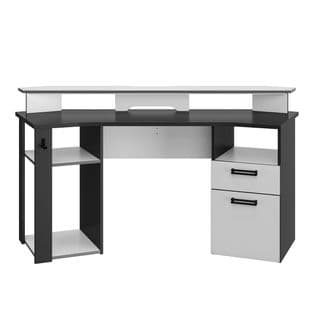 Bureau Gaming Gris Anthracite Et Blanc - Fabrication Française