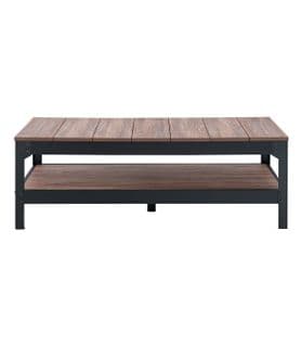 Table Basse Métal Noir Et Bois - L117cm
