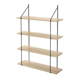 Étagère Murale 4 Niveaux Décor Bois L60 Cm