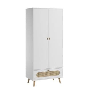 Armoire 2 Portes Et 1 Tiroir Avec Cannage En Rotin L85cm