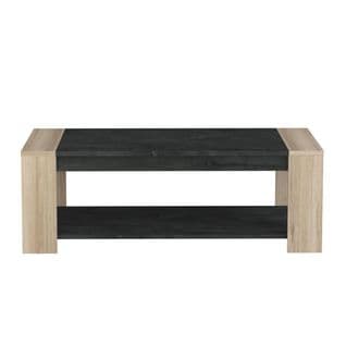 Table Basse 2 Plateaux L109 Cm - Décor Chêne Et Ardoise