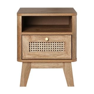 Chevet 1 Tiroir Et 1 Niche Avec Cannage Rotin - L39 Cm