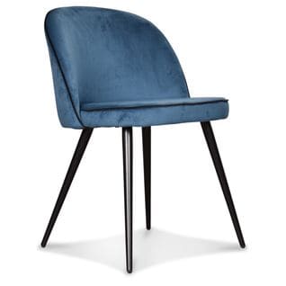 Chaise Ingrid Bleu Saxo Gansé Noire